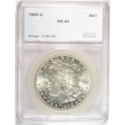 1900-O MORGAN SILVER DOLLAR, SEGS MS-64  SUPER COIN