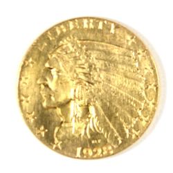 1928 $2.50 INDIAN GOLD, MS-64 LIGHTLY CLEANED