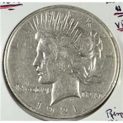 1921 PEACE DOLLAR VF (RIM BUMPS)