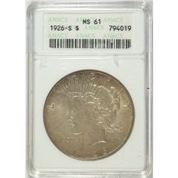 1926-S PEACE DOLLAR ANACS MS61