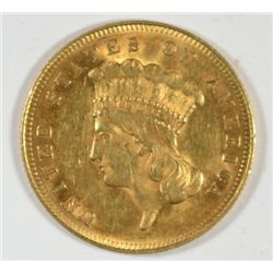 1878 $3 GOLD AU 58