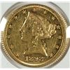 Image 1 : 1892 $5 GOLD LIBERTY XF