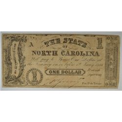 1862 $1 STATE OF NORTH CAROLINA NOTE