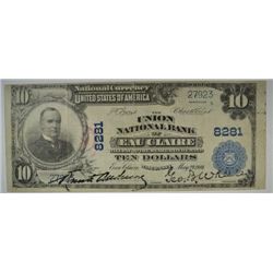 1902 $10 NATIONAL EAU CLAIRE, WI #8281