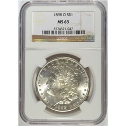 1898-O MORGAN DOLLAR NGC MS63