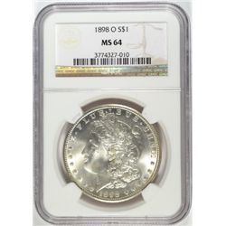 1898-O MORGAN DOLLAR NGC MS64