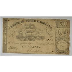 1866 FIFTY CENT STATE OF NORTH CAROLINA NOTE
