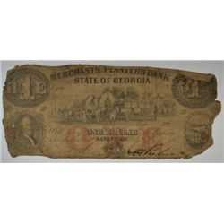 18-- $1 MERCHANTS & PLANTERS BANK STATE OF GEORGIA NOTE