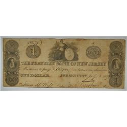 1827 $1 FRANKLIN BANK OF NEW JERSEY NOTE