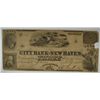 Image 1 : 1853 $3 CITY BANK OF NEW HAVEN, CT NOTE