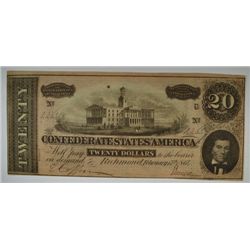 1864 $20 CONFEDERATE STATES OF AMERICA NOTE