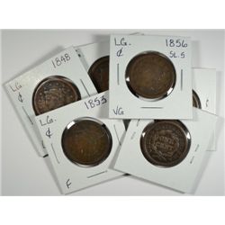 7 LARGE CENTS (48,49,50,51,53,54,56) AG-FINE