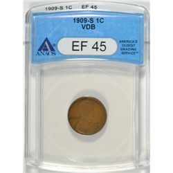 1909-S VDB LINCOLN CENT ANACS EF45