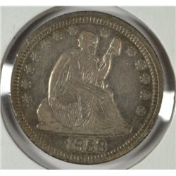 1858 SEATED QUARTER VF/XF