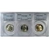 Image 1 : 1954 PCGS MS65, 1954D PCGS MS65 & 1954-S PCGS MS65 WASHINGTON QUARTERS