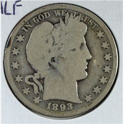 1893-S BARBER HALF DOLLAR GOOD