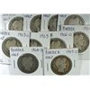 Image 1 : 10 BARBER HALF DOLLARS (99-O,99-S,01,01-O,01-S,02-O,03,03-O,04-S,05-O) AG-GOOD