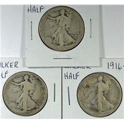 1916 (P-D-S) WALKING LIBERTY HALF DOLLAR AG