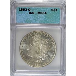1883-O MORGAN DOLLAR ICG MS64