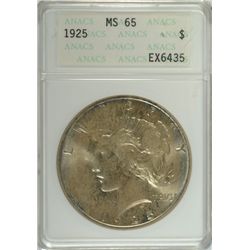 1925 PEACE DOLLAR ANACS MS65