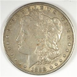 1898-S MORGAN SILVER DOLLAR, AU-50  ORIGINAL