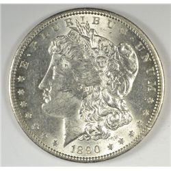 1890-S MORGAN SILVER DOLLAR, MS-63  WHITE