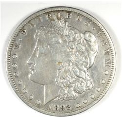 1892-S MORGAN SILVER DOLLAR, XF-40