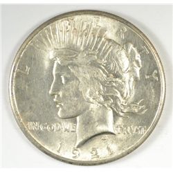 1921 PEACE SILVER DOLLAR, MS-64+ FROSTY AND VERY CHOICE AND ORIGINAL!