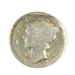 1916-D MERCURY DIME, AD/G SOME NICKS  RARE