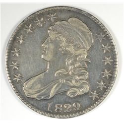 1829/7 BUST HALF DOLLAR. AU-50 SCARCE OVER-DATE  VERY SHARP  AND NICE !