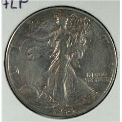 1938-D WALKING LIBERTY HALF DOLLAR VF