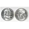 Image 2 : ONE ROLL ( 20 ) COINS GEM FRANKLIN HALF DOLLARS, ( 13 ) 1958-P & ( 7 ) 1958-D