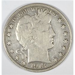 1913 BARBER HALF DOLLAR ORIGINAL VF/XF, YOU CAN NEVER FIND THIS COIN IN THIS