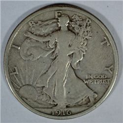 1916 WALKING LIBERTY HALF DOLLAR VF NICE! ORIGINAL!