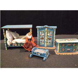 Handmade/Handpainted Wooden Toy Bedroom Set
