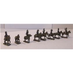 Eight 20mm Lead Calvary Figurines from the Napoleonic Wars