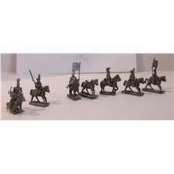 Seven 20mm Lead Calvary Figurines from the Napoleonic Wars