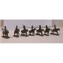 Seven 20mm Lead Calvary Figurines from the Napoleonic Wars