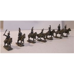 Seven 20mm Lead Calvary Figurines from the Napoleonic Wars