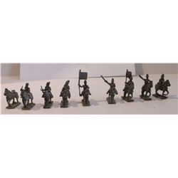 Nine 20mm Lead Calvary Figurines from the Napoleonic Wars