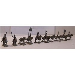Ten 20mm Lead Calvary Figurines from the Napoleonic Wars