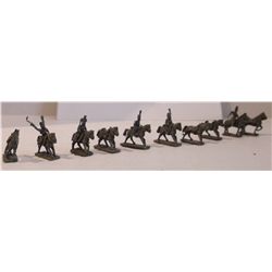 Ten 20mm Lead Calvary Figurines from the Napoleonic Wars