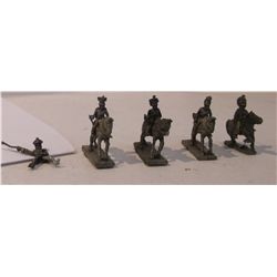 Five 20mm Lead Calvary Figurines from the Napoleonic Wars
