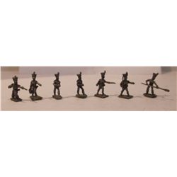 Seven 20mm Lead Infantry Figurines from the Napoleonic Wars