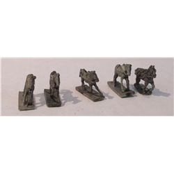 Five 20mm Lead Calvary Figurines from the Napoleonic Wars