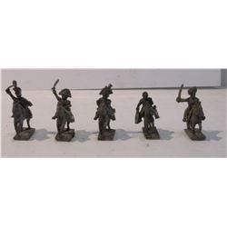 Five 20mm Lead Calvary Figurines from the Napoleonic Wars