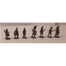 Seven 20mm Lead InfantryFigurines from the Napoleonic Wars