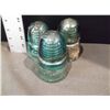 Image 2 : Three Vintage Turquoise Hemingray Electrical Glass Insulators