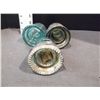 Image 3 : Three Vintage Turquoise Hemingray Electrical Glass Insulators