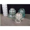 Image 2 : Three Vintage Electrical Glass Insulators